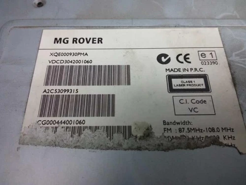 A2C53099315 Sistema Audio Radio per MG ROVER ROVER STREETWISE 1.4 2003 1845847 - Picture 2 of 10