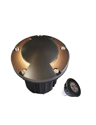 MALORY Brass Top Cover Landscape Well Lights,(5''H) 12V Low Voltage Outdoor I...