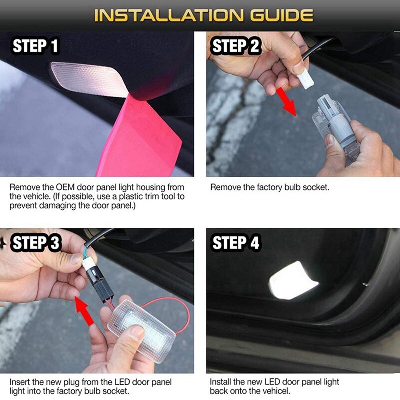 2Pcs White LED Step Courtesy Door Light for Lexus 20072018 IS250/ES350