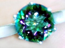 2ct Purple Green Mystic Topaz Size 6 Ring 925 Sterling Silver USA Made