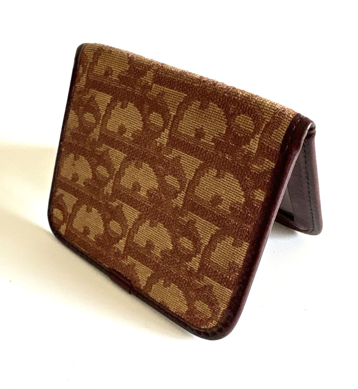 Authentic CHRISTIAN DIOR Trotter card case burgandy Canvas From JAPAN  0713