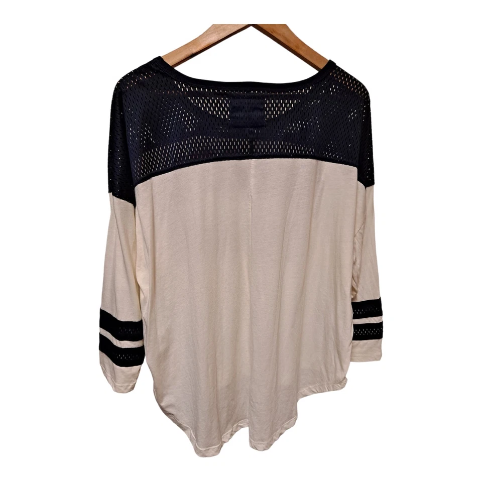 Texans Graphic T-Shirt, Off-White, Mesh Neckline 3/4 Sleeves Women's L - Image 2 of 4