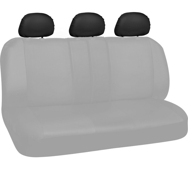 New 3PC Plain Black Car Truck Suv Van Headrest Covers with Foam Backing