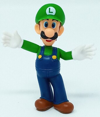 Luigi 3'' Figure Jakks World of Nintendo Super Mario Bros cart plumber