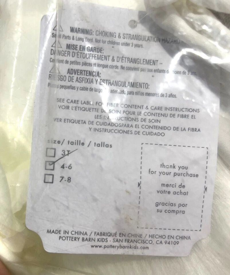 Disfraz Tutú Unicornio Pottery Barn Niños Talla 4-6 (Artículo Descontinuado) Bolsa Sellada Foto 4 de 4