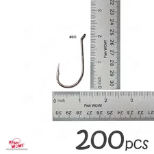 200pcs 8/0 Fishing 2x strong Octopus Hook Hi-carbon Black Nickel J Hook FishWOW