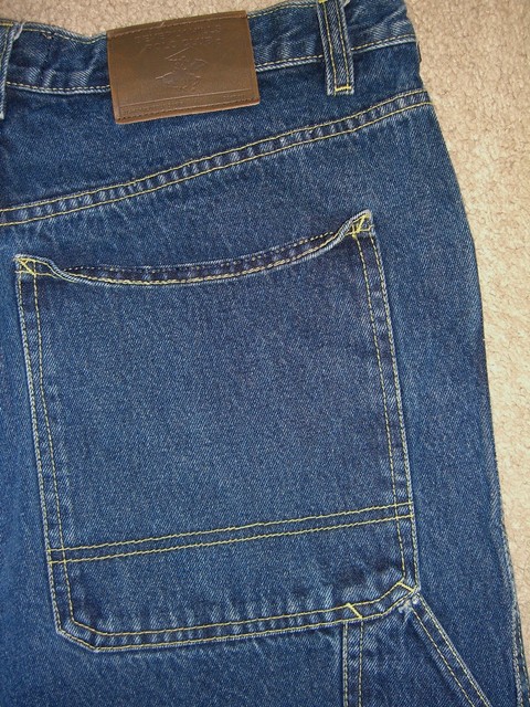 BEVERLY HILLS POLO CLUB Carpenter Dark Blue Denim Jeans Mens Size 34 | eBay