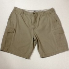 IZOD Saltwater Cargo Shorts Mens Sz 40 Khaki Pockets Outdoor 9 inch inseam