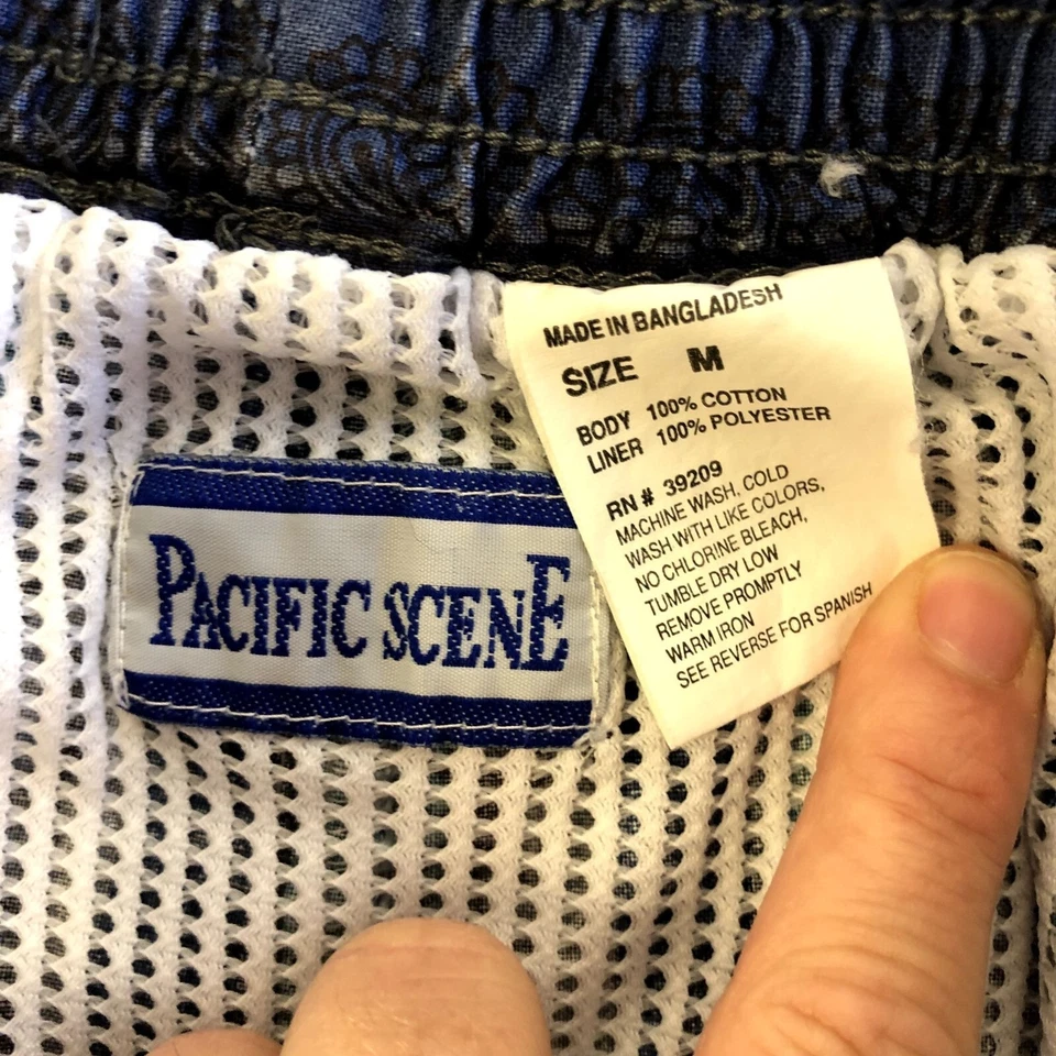 Vtg 90's Pacific Scene GEOMETRIC Tribal Swim Shorts SURFER SKATER Trunks M - Image 3 of 4