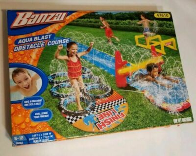 #ad Banzai Aqua Blast Obstacle Course Water Slide $14.98
