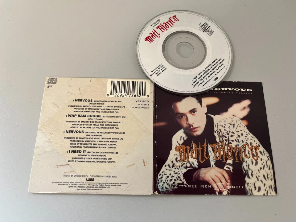 Matt Bianco – Nervous (Re-Recorded Version) - 3" Mini CD Single © 1989 - Bild 2 von 2