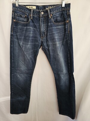 Gap 1969 Jeans Men's Ringspun Denim Zipper Fly Blue Slim Fit Size 32 x 32