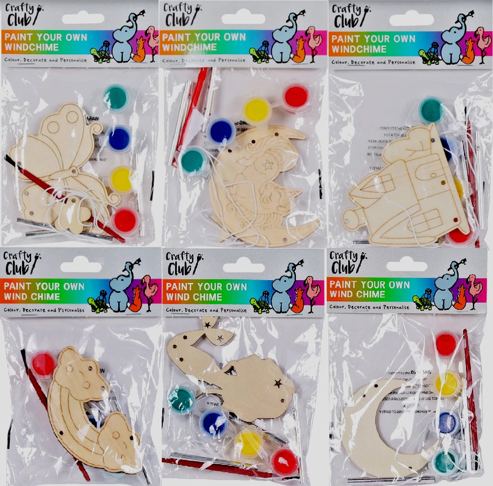 CRAFTY CLUB Hazlo tú mismo Haz y pinta tu propio kit de campana de viento Kit divertido de artes y artesanías