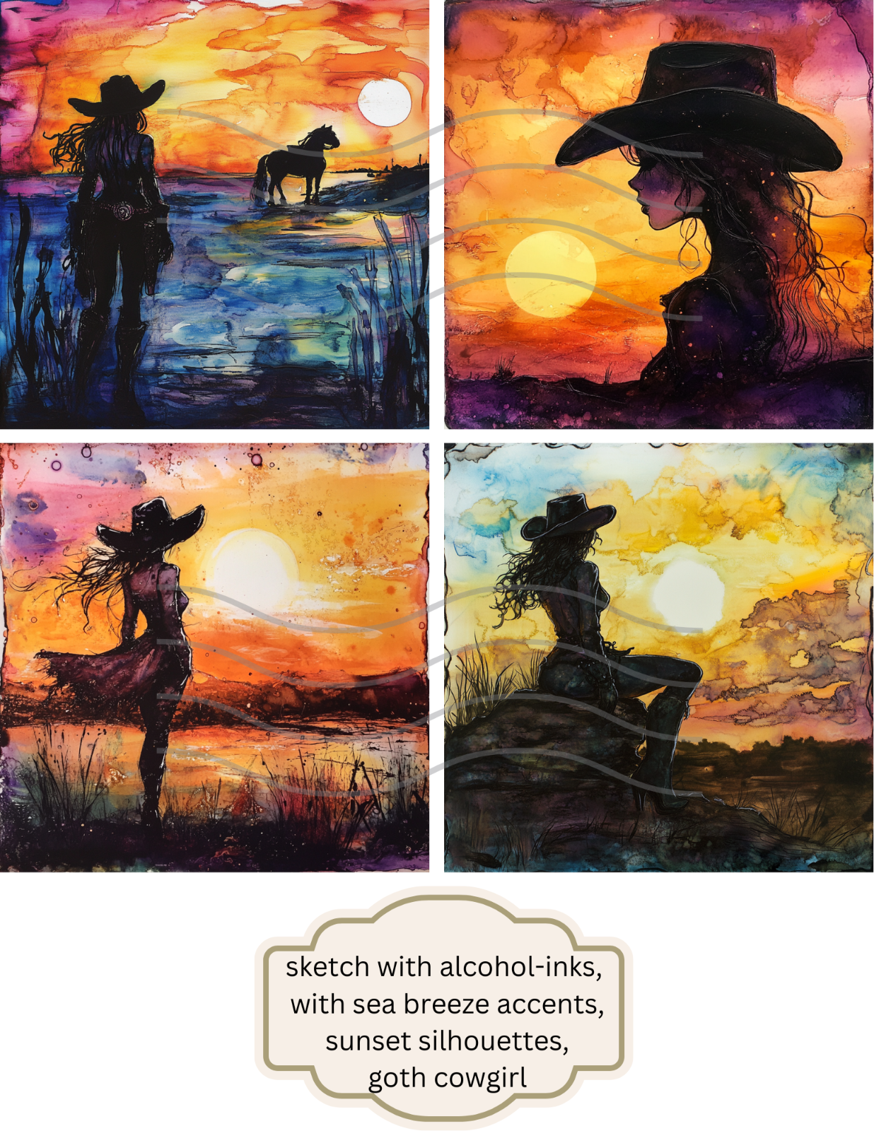 Goth Cowboy Collage Supplies Greeting Card Toppers Scrapbooks Junk