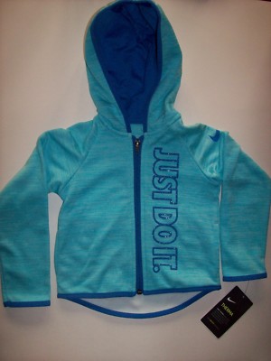Nike Hoodie Girls 2T 3T 4Toddler Polarized Blue Zip Front JUST DO  Dri-Fit