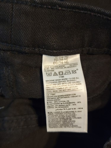 old navy pull on jeans girls size XL 14-16 skinny stretch adjustable waist black - Picture 10 of 10