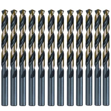 12PCS 5/32" Black/Gold HSS Jobber Length Twist Spiral Drill Bits 135 Split Point