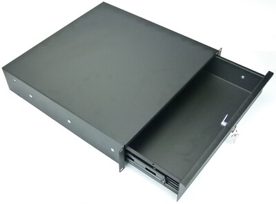 2 HE TEGO PRO Rackschublade VOLLAUSZUG, abschließbar, Schublade 19'' Rack-Drawer