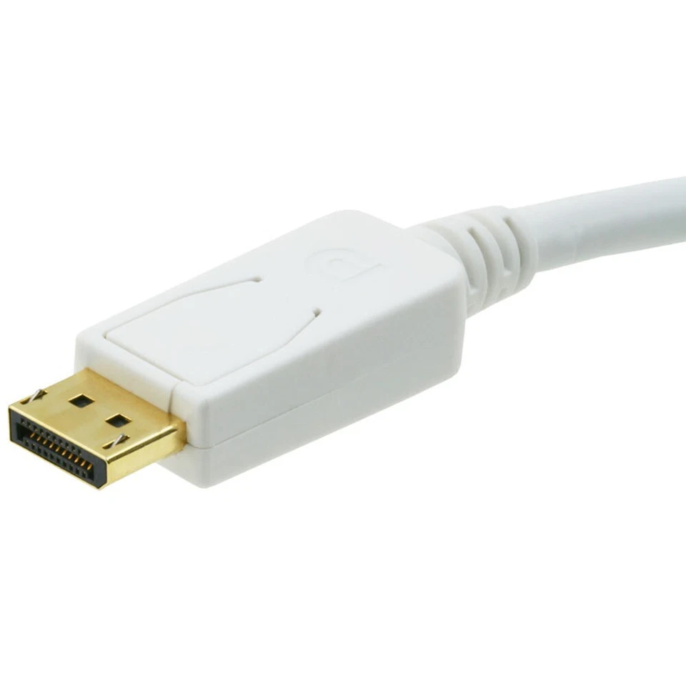 3FT DisplayPort PD to VGA Monitor Video Cable Shielded Gold Plated 28AWG White - Image 3 of 4