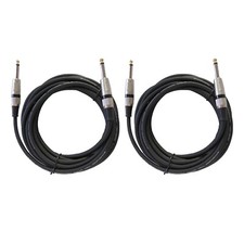 2-Pack 15ft Instrument Mic Audio Cables 6.35mm 1/4" to 1/4" Mono Jack Male Cords