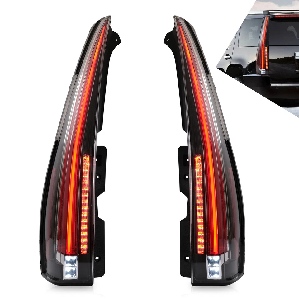 VLAND Clear LED Tail Lights For 2007-2014 Cadillac Escalade/ESV Rear Lamps - Image 3 of 4