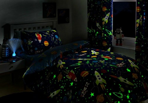 Bedlam Kids Überschall Space Planets Bettbezug Set, Spannbettlaken ODER Vorhänge - Bild 2 von 9