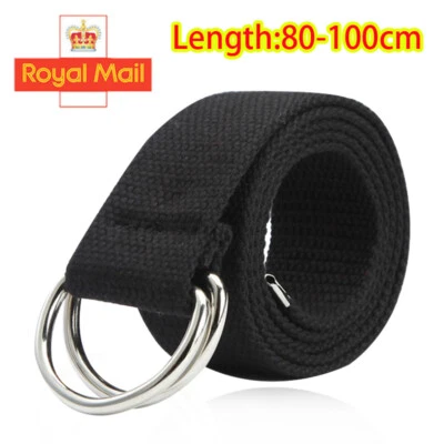 Military Canvas Web Belt Double D-ring Buckle Men Women Unisex Gift New