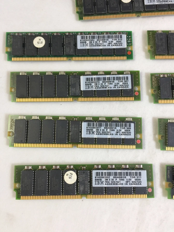 Memoria IBM FRU 92G7521 8 MB paridad 72 PIN PS2 SIMM 2mx36 92G7520 92G7202 05H0910 Foto 2 de 4