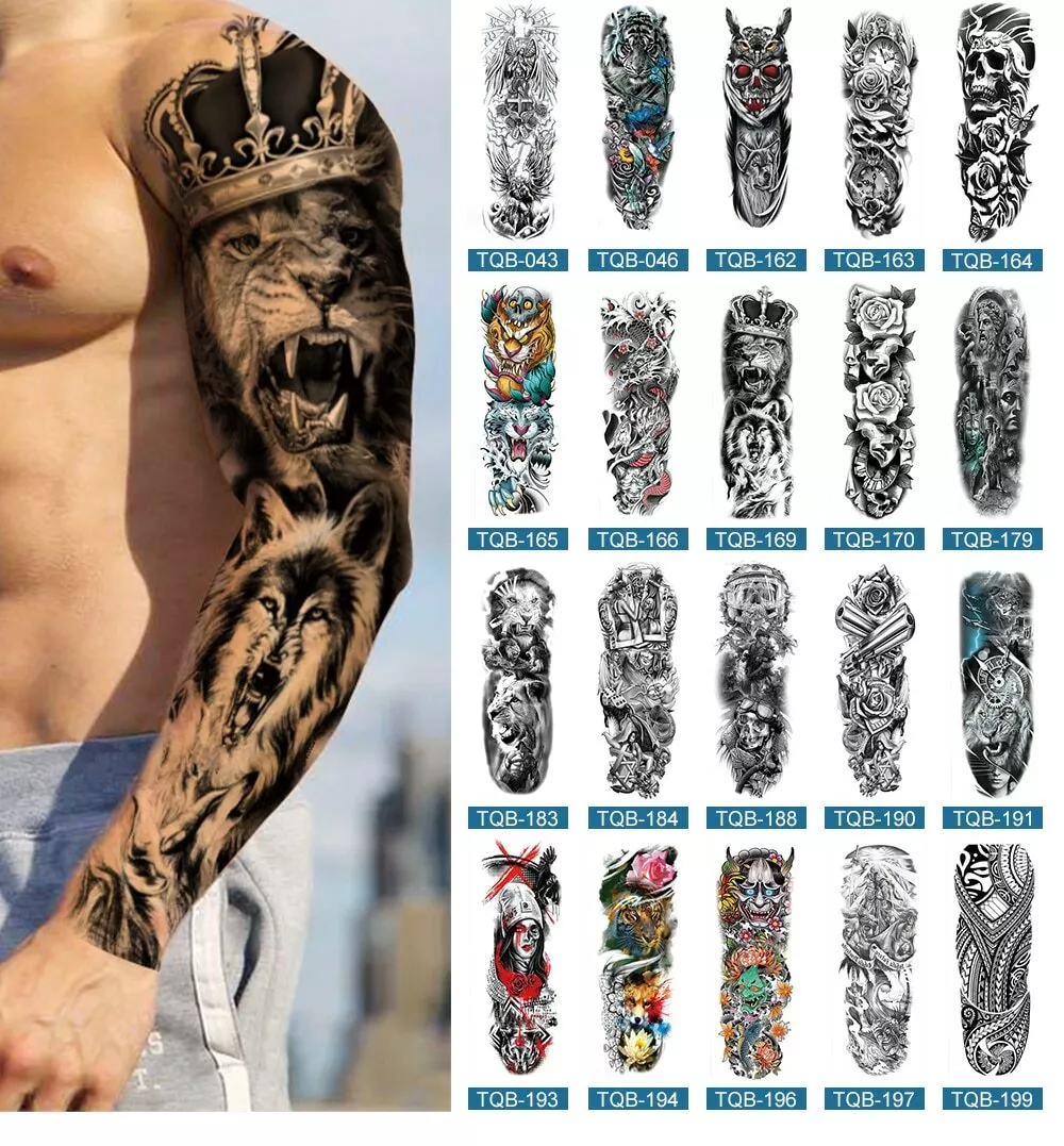 Large Temporary Fake Tattoo Full Sleeve Leg Arm Waterproof Stickers Men  Women❤