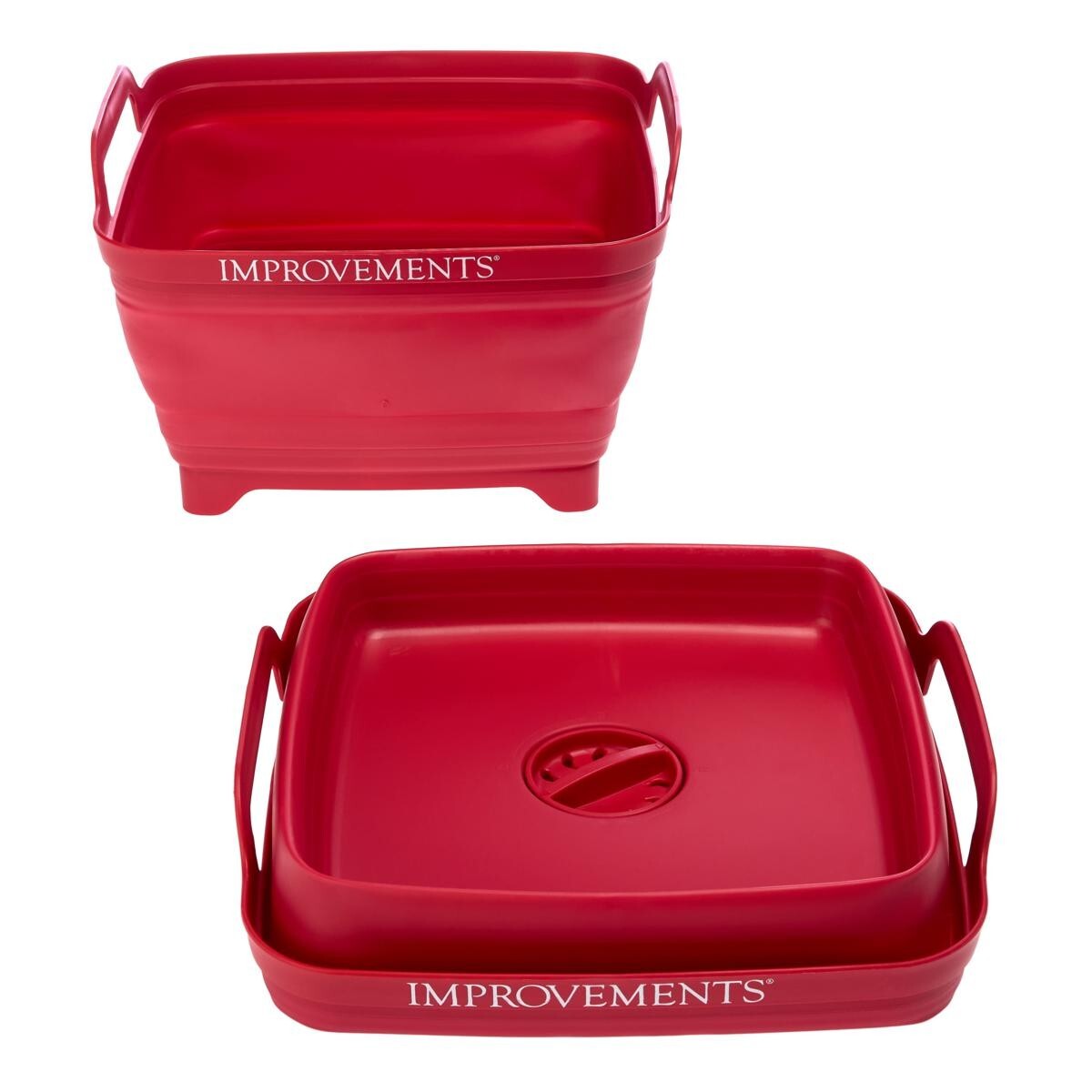 White Space Saving 2 Gallon Collapsible Tubs Drain Spout 2 Pack Improvements New