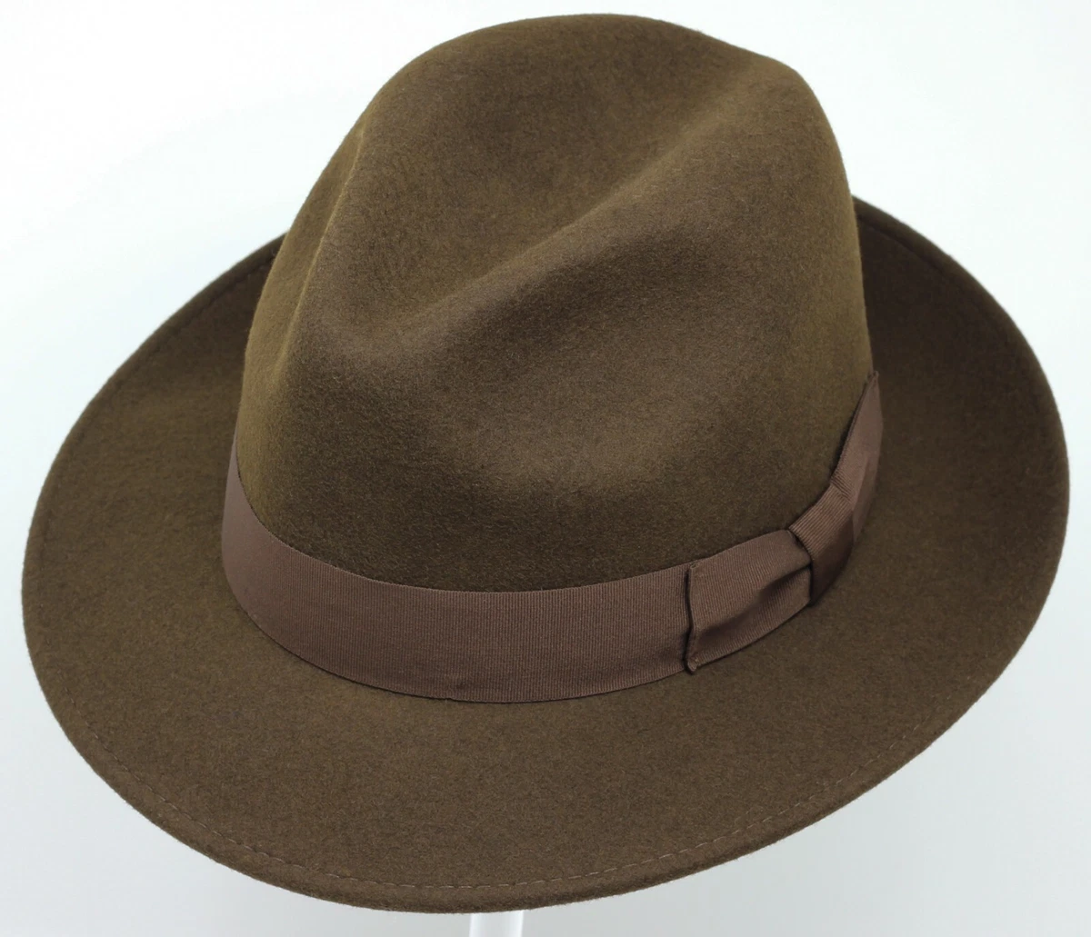 Sombrero ligero de fieltro Fedora 100 % fieltro de lana aplastable para viajes resistente al agua