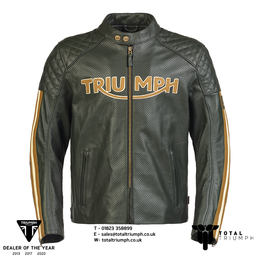 GENUINE Triumph Motorcycles Braddan Air Race Jacket Green/Gold MLES2337 eBay