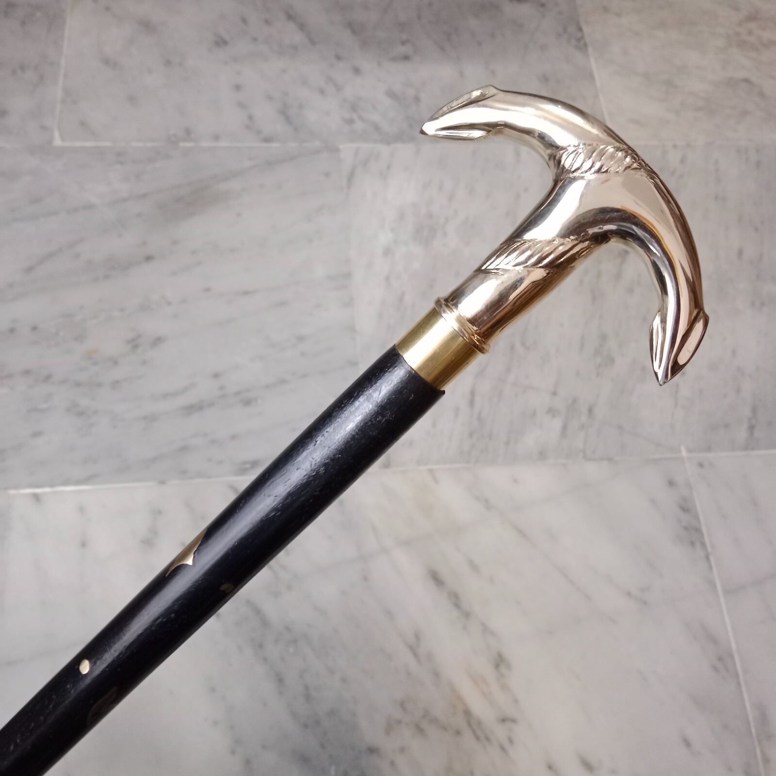 Solid Brass Anchor Head Handle Functional Wooden … - image 5