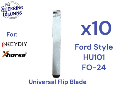 10x XHORSE KEYDIY UNIVERSAL FLIP KEY REMOTE KEY BLADES UNCUT FORD HU101 FO-24