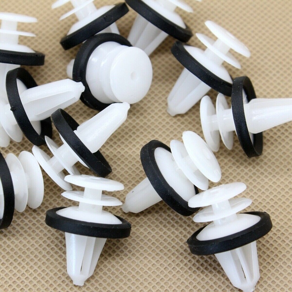 For Ford W713297S300 Door Trim Panel Clips with Sealer 20pcs White