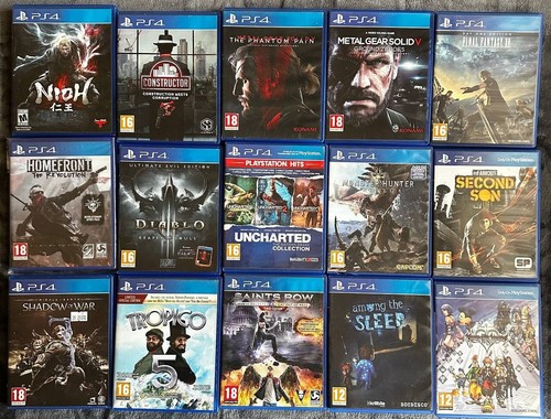 Playstation 4 Bundle VideoGames Lot Diablo Nioh Uncharted Lotr Metal Gear FF