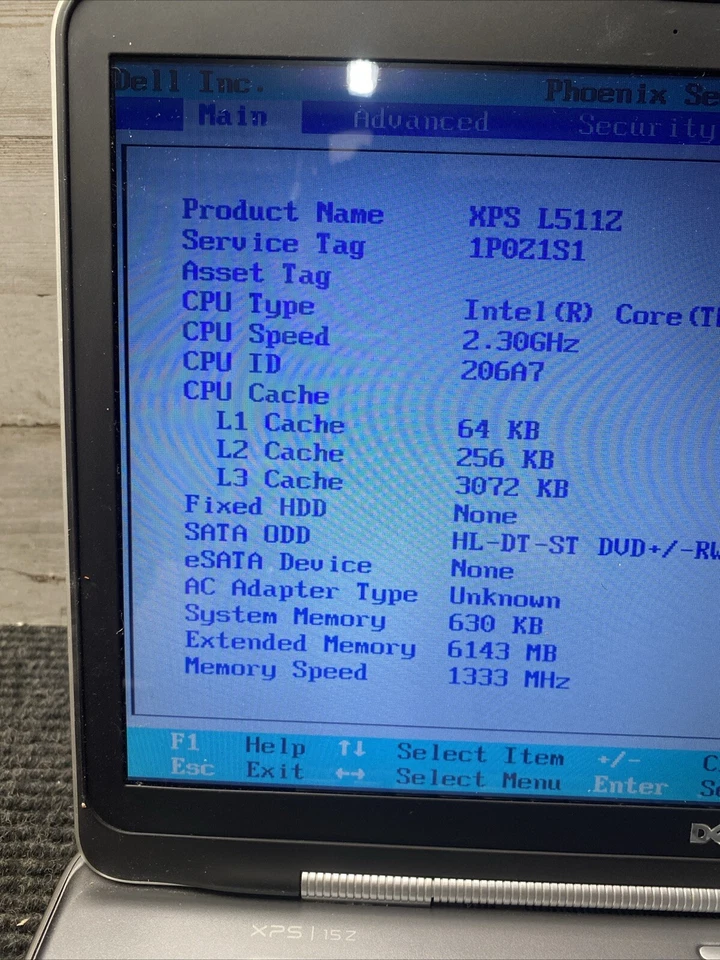 **PARTS* Dell XPS L511z  Laptop i5-2410m 2.3Ghz CPU 6GB Ram NO HDD/OS - Image 4 of 4