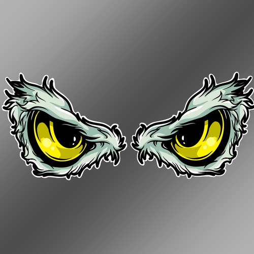 eagle eyes car bumper stickers two separate stickers 98 x 85 mm each