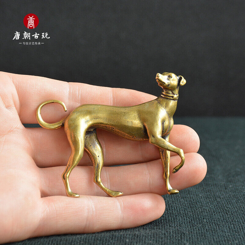 Antique Collection Copper Dog Tea Pet Bronze Decoration Wangcai Fengshui