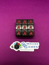 Legion Premium Supplies Iconic Fire Black & Red D6 Dice Set of 9 *CCGHouse*