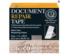 Lineco Dokumenten Reparaturband 25mm x 30m Rolle selbstklebend transparent d&uuml;nn