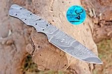 FULL TANG HANDMADE FORGED DAMASCUS STEEL BLANK BLADE SKINNER HUNTING KNIFE- 1406