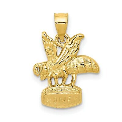 Details about   14k 14kt Yellow Gold 3-Dimensional Honey Bee Pendant 21mm X 13mm
