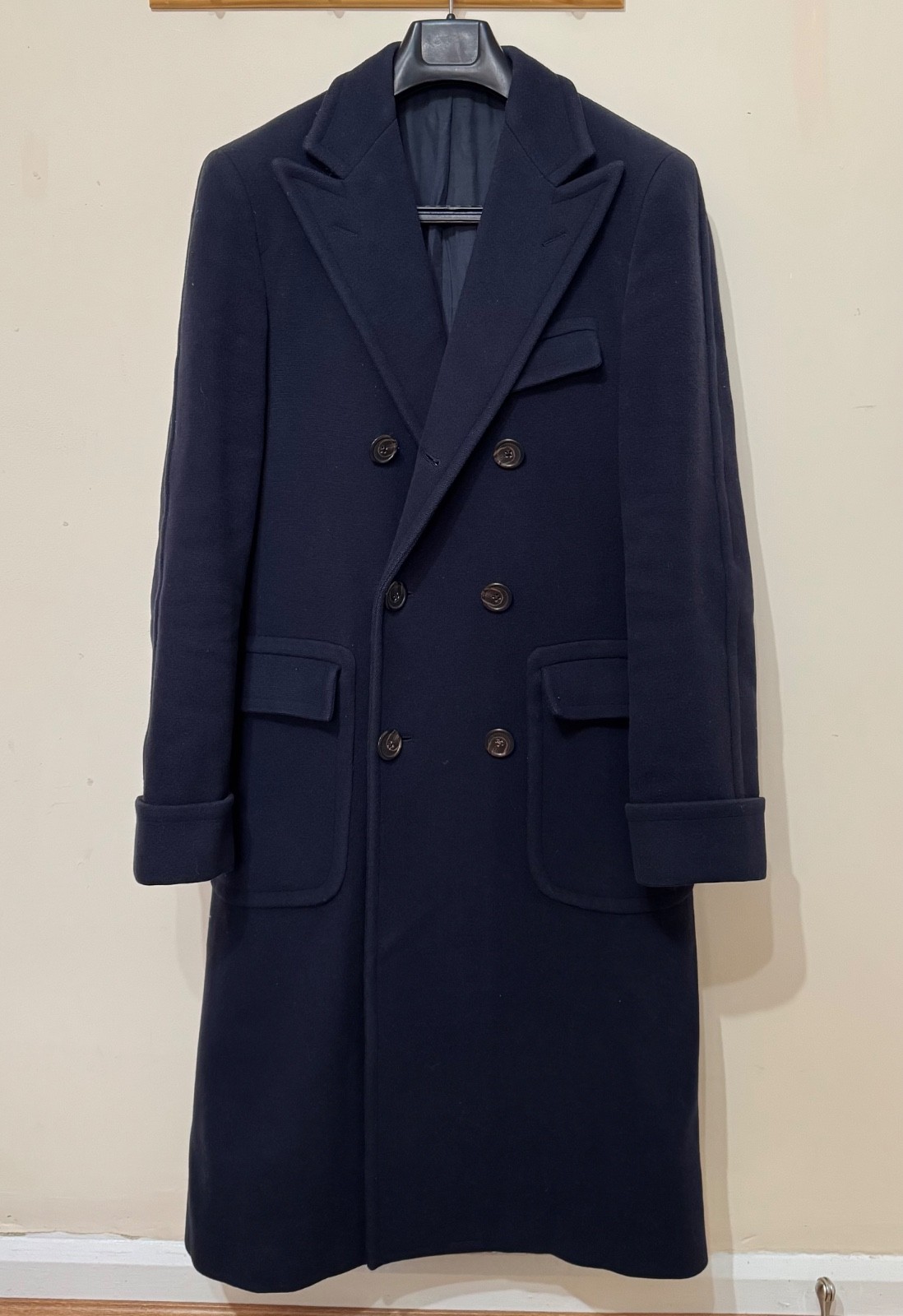 Ralph Lauren The Polo Coat Navy Wool Made in Italy Size 36R