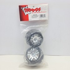 Traxxas 5876 SCT Split-Spoke Chrome Wheel 2 Black Beadlock Ring: Fr Slash 2wd