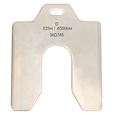 Slotted Shim 5 X 5'' X 0.025'', Pk20, 36D765