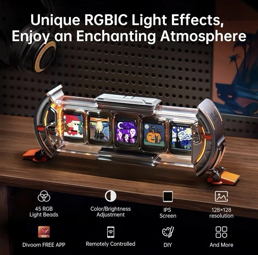 Divoom Times Gate WiFi Pixel Art Display – 5x 128x128 IPS Screens - Image 3 of 4