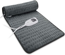 Machine Washable Heating Pad with Quick Heat  Adjustable Settings, Gray Green