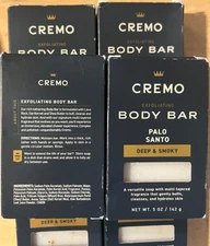 6 Pack Cremo Exfoliating Body Bars, Palo Santo, Lava Rock & Shea Butter, 5 oz