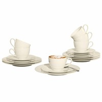 Seltmann Weiden Zoé Fine Diamond Kaffeeservice 18-Tlg. Kaffee Service Creme Uni